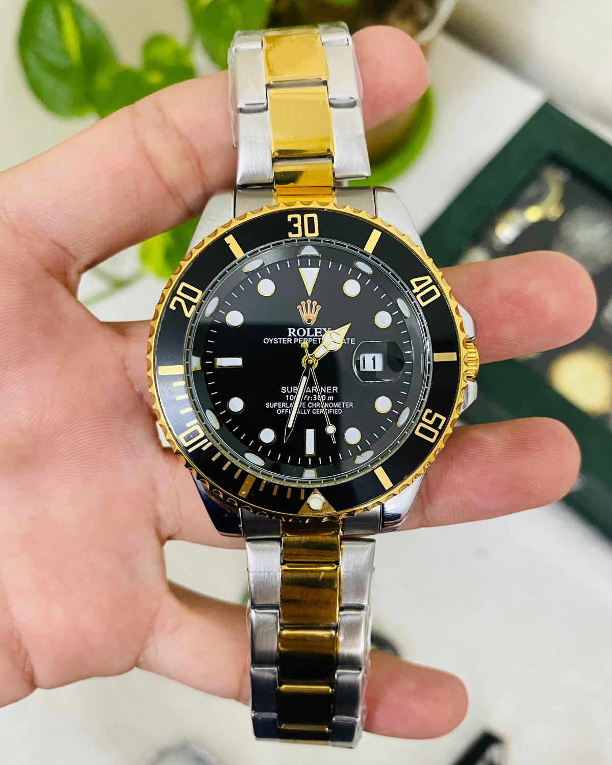 Two tune stainless steel watch