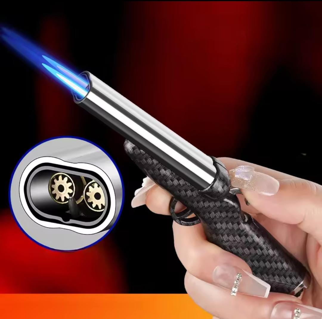 Double Barrel Rifle Jet Flame Lighter – Powerful Dual Flame Design