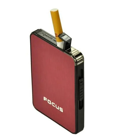 Slim Cigarette Case with Inbuilt Refillable Lighter – Focus JD-YH003