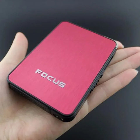 Slim Cigarette Case with Inbuilt Refillable Lighter – Focus JD-YH003