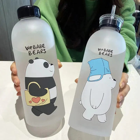 'We Bare Bears' Frosted Plastic Water Bottle
