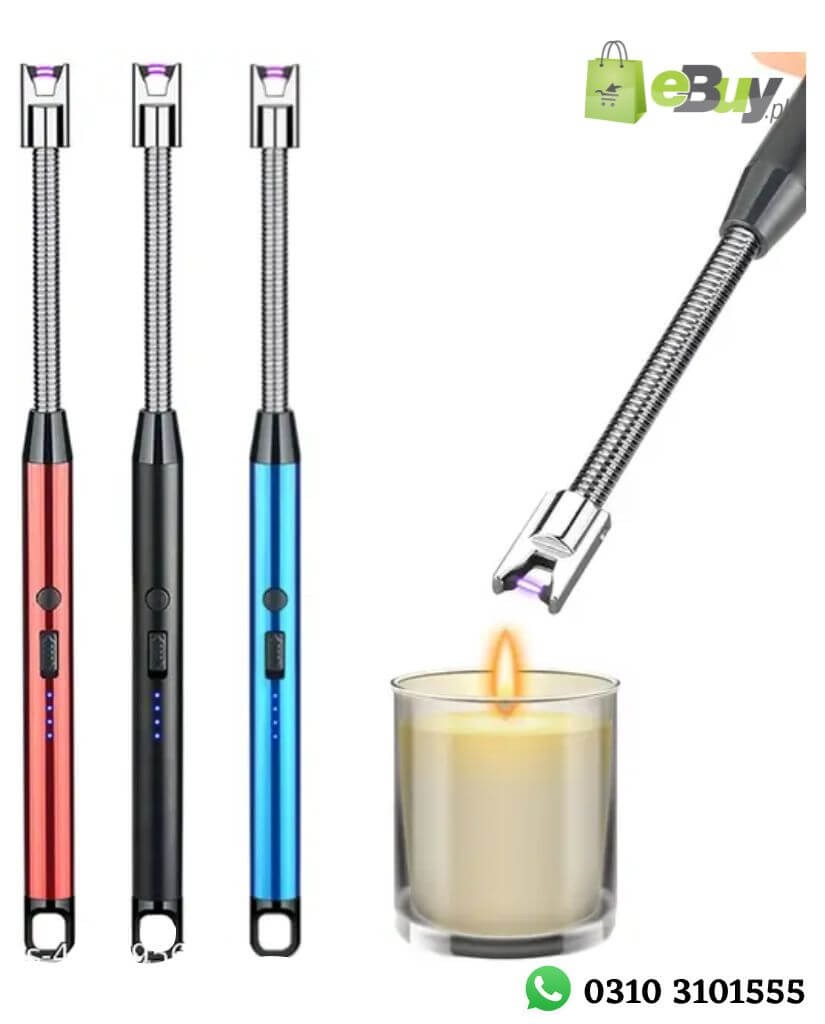 USB Rechargeable Flameless Arc Lighter Flexible and Windproof for Candles, Hiking, Camping, Kitchen, Fireplaces