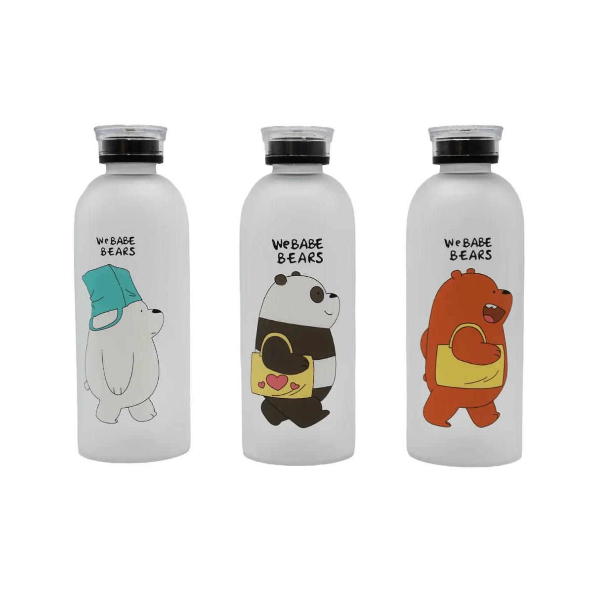'We Bare Bears' Frosted Plastic Water Bottle