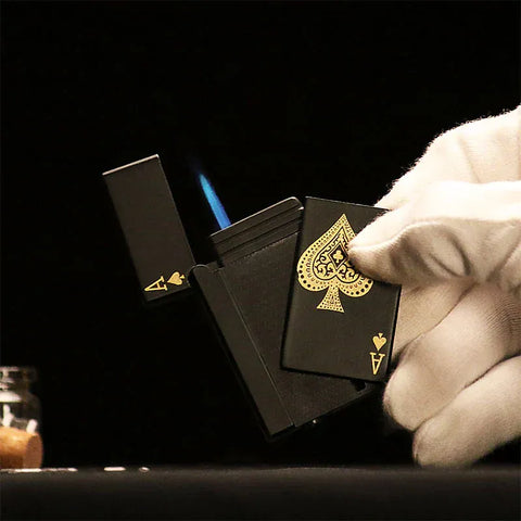 Deck Playing Card Lighter – Refillable Butane Metal Poker Lighter