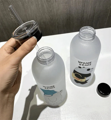 'We Bare Bears' Frosted Plastic Water Bottle