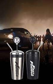 Fast and Furious 10 - Tumbler Style Tumblers with Straw and Lid, 304 Stainless Steel F10 Rocker Tumbler for Movie Fans, 500ml Water Bottle (Black)