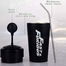 Fast and Furious 10 - Tumbler Style Tumblers with Straw and Lid, 304 Stainless Steel F10 Rocker Tumbler for Movie Fans, 500ml Water Bottle (Black)