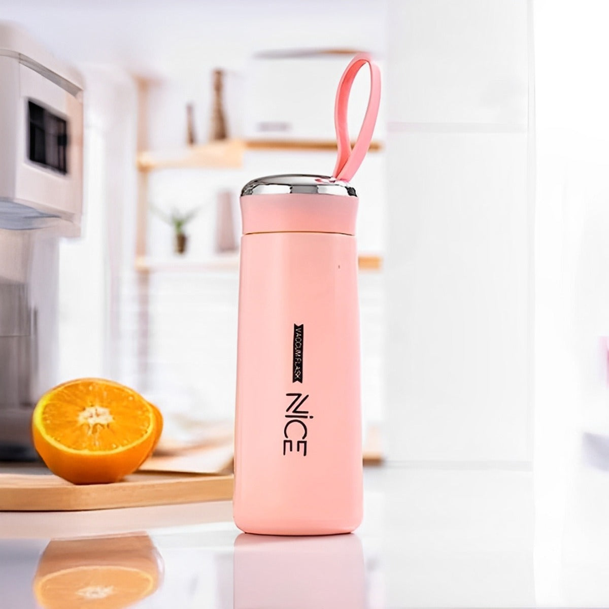 400ml Glass Bottle Water, Bottle with Vacuum Flask and Loop (400 ML) Temperature Resistant for Sami Hot and Cold Water, Vaccum Flask Glass Water Bottle Mini Water Bottle for School/College/Office/Travel