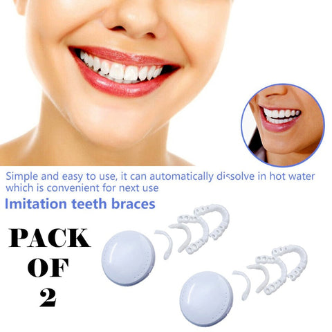 Pack Of 2 Pairs Snap-On Smile Custom Fit Perfect Smile Veneers In 3 Easy Steps