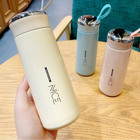 400ml Glass Bottle Water, Bottle with Vacuum Flask and Loop (400 ML) Temperature Resistant for Sami Hot and Cold Water, Vaccum Flask Glass Water Bottle Mini Water Bottle for School/College/Office/Travel