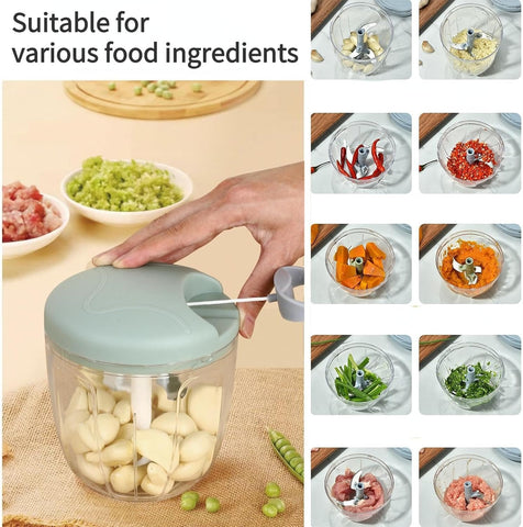 Manual Chopper / Speedy Chopper / Hand Chopper / Manual Chopper / Hand Cutter / Food Processor / 900ML with 5 Blades