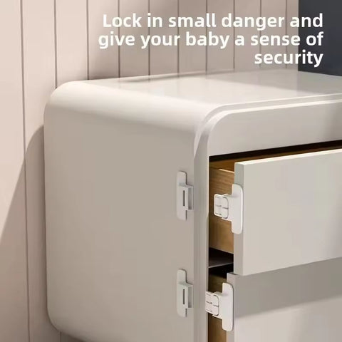 Universal Single Door Fridge / Refrigerator Safety Lock Cabinet Lock For Kids No Drilling Required Non-Locking Fastener Double Buckle Door Latch