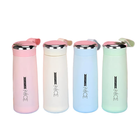 400ml Glass Bottle Water, Bottle with Vacuum Flask and Loop (400 ML) Temperature Resistant for Sami Hot and Cold Water, Vaccum Flask Glass Water Bottle Mini Water Bottle for School/College/Office/Travel
