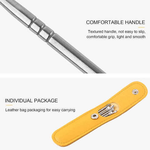 Ear Wax Cleaning Kit, 6 Pcs Ear Pick Tools, Wax Removal Kit, Ear Cleaning Tool Set, Spring Earwax Cleaner Tool for Children and Adult Multicolor