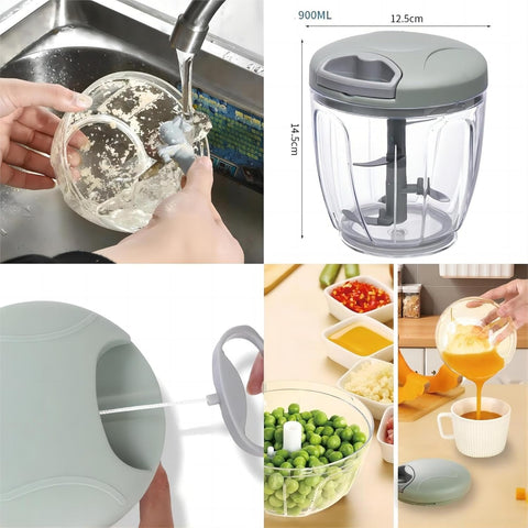Manual Chopper / Speedy Chopper / Hand Chopper / Manual Chopper / Hand Cutter / Food Processor / 900ML with 5 Blades