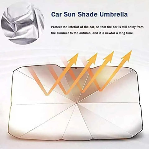 Car Umbrella Sun Shade Cover for Windshield UV Reflecting Foldable Front Car Sunshade Umbrella Easy Kitchen