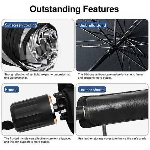 Car Umbrella Sun Shade Cover for Windshield UV Reflecting Foldable Front Car Sunshade Umbrella Easy Kitchen