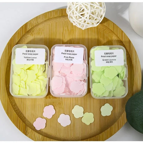 Portable Mini Body Washing Bath Test Tube Confetti Foaming Flower One time Paper Soap Slice