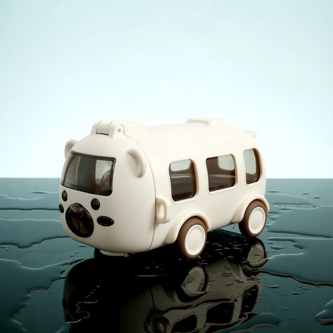 Car Shape Water Bottle Little Locomotive Plastic Sports Water Cup with Straps Cute Baby Bus Children's Straw Water Cup.