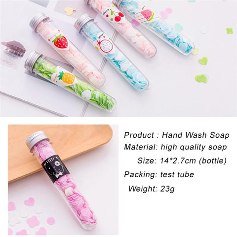 Portable Mini Body Washing Bath Test Tube Confetti Foaming Flower One time Paper Soap Slice