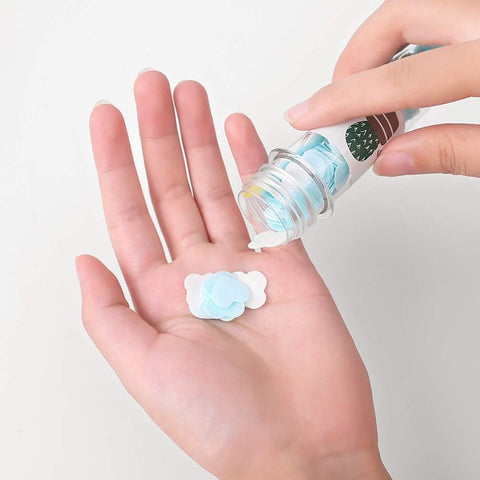 Portable Mini Body Washing Bath Test Tube Confetti Foaming Flower One time Paper Soap Slice