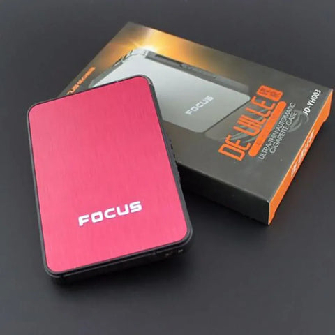 Slim Cigarette Case with Inbuilt Refillable Lighter – Focus JD-YH003